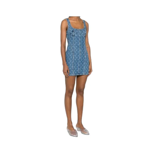 Moon Laser Denim Bustier Dress