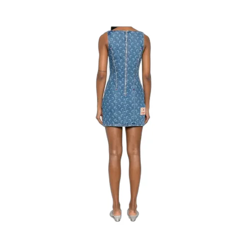 Moon Laser Denim Bustier Dress