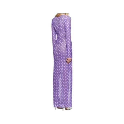 Moon Printed Mesh Panelled Maxi Dress