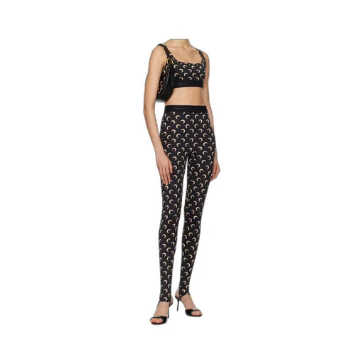 Moon-Print Knitted Sports Bra