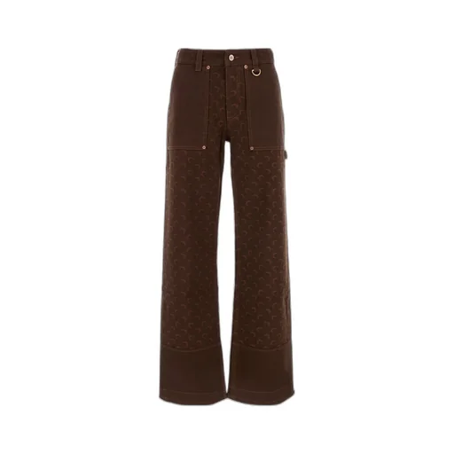 Moon-Jacquard Wide-Leg Jeans