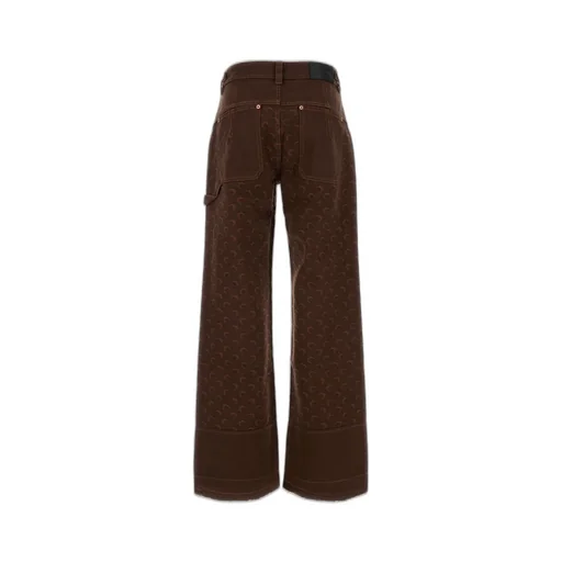 Moon-Jacquard Wide-Leg Jeans
