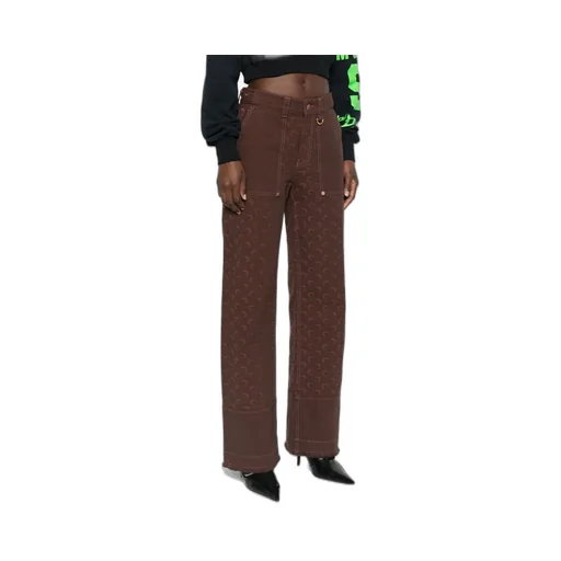 Moon-Jacquard Wide-Leg Jeans