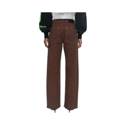 Moon-Jacquard Wide-Leg Jeans
