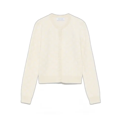 Moon Jacquard Knit Fitted Cardigan