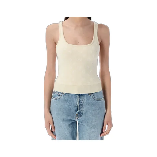 Moon Jacquard Knit Strap Top