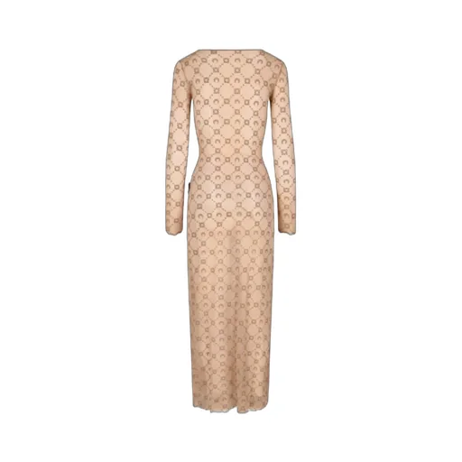 Moonogram Mesh Flock Long Dress