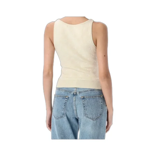 Moon Jacquard Knit Strap Top