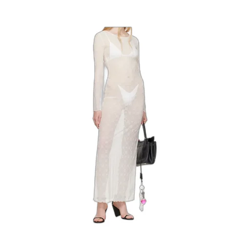 Moonogram Mesh Flock Maxi Dress