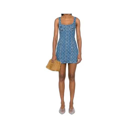 Moon Laser Denim Bustier Dress