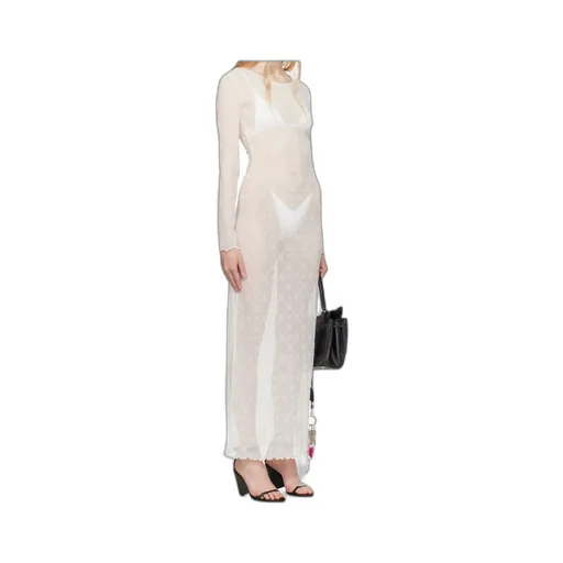 Moonogram Mesh Flock Maxi Dress