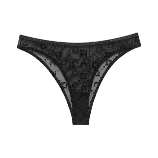 Mesh Flock High Waist Panties