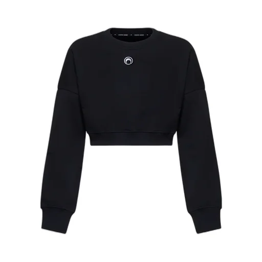 Logo Embroidered Crewneck Cropped Sweatshirt