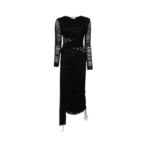 Asymmetric Draped Jersey Midi Dress