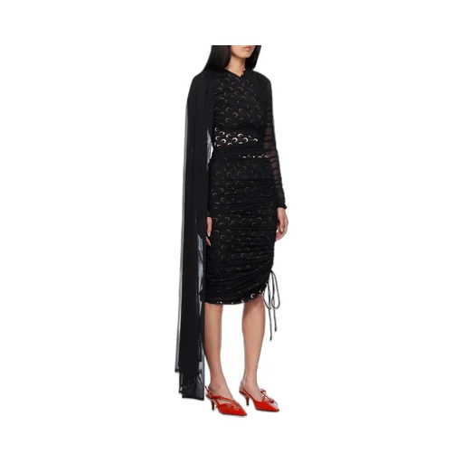 Asymmetric Draped Jersey Midi Dress