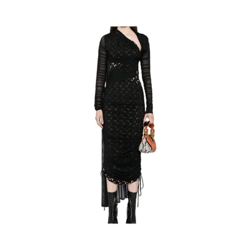 Asymmetric Draped Jersey Midi Dress
