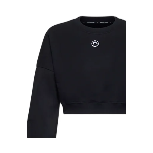 Logo Embroidered Crewneck Cropped Sweatshirt