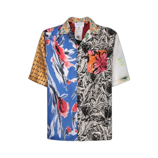 Multi-Pattern Printed Short-Sleeved Shirt