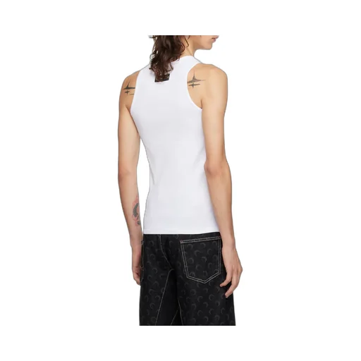 Moon Logo Embroidered Ribbed Tank Top