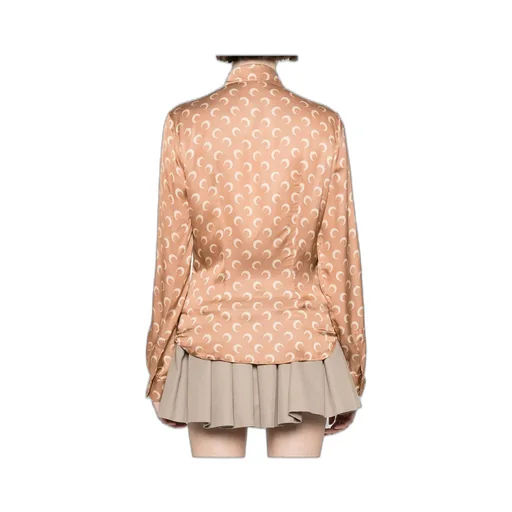 Crescent Moon-Printed Buttoned Shirt