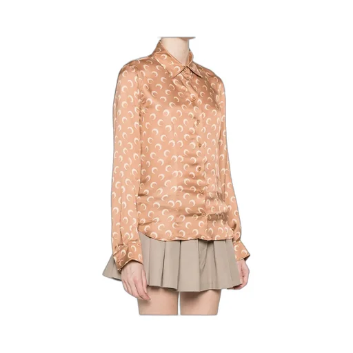 Crescent Moon-Printed Buttoned Shirt