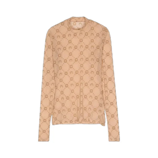 Moon Printed Long-Sleeved T-Shirt