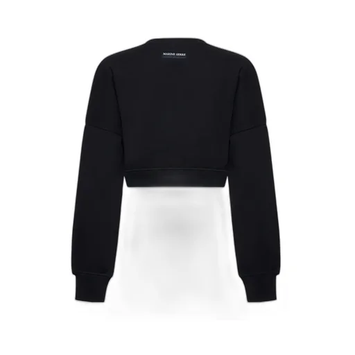 Logo Embroidered Crewneck Cropped Sweatshirt