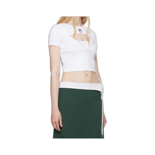 Logo Embroidered Cut-Out Detailed T-Shirt