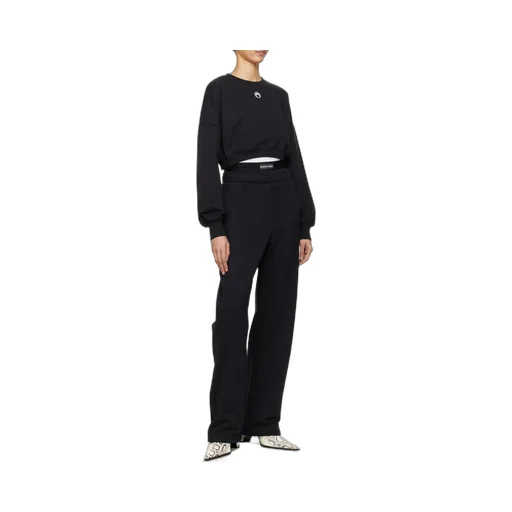 Logo Embroidered Crewneck Cropped Sweatshirt