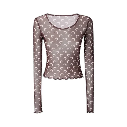 Moon Print Mesh Top