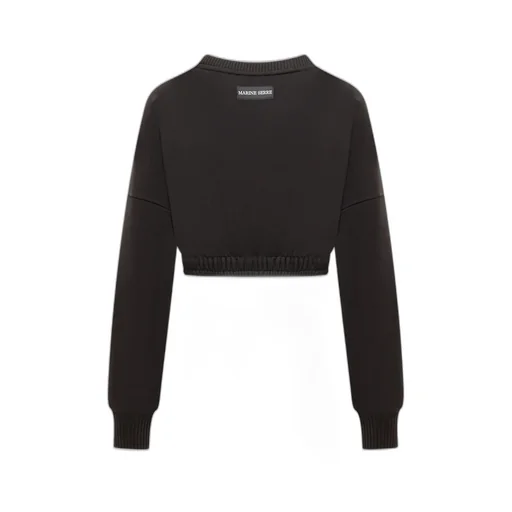 Moon Embroidered Cropped Knit Jumper