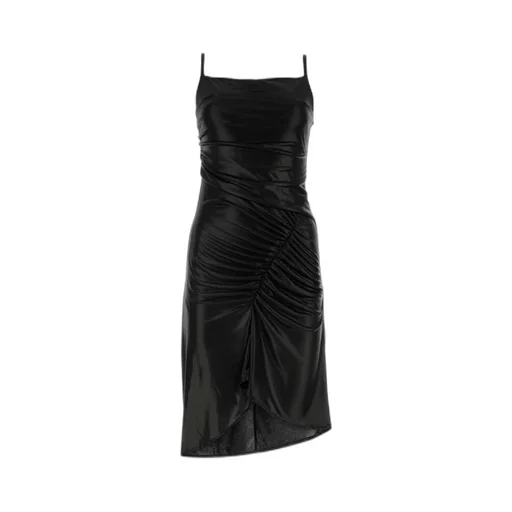 Crescent Moon-Printed Ruched Midi Dress