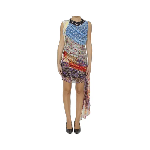 Patchwork Pattern Mini Dress
