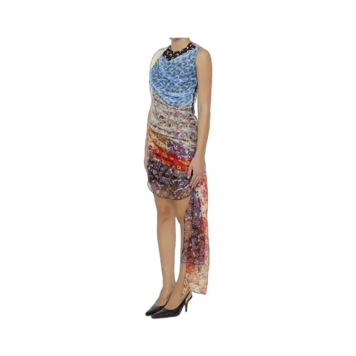 Patchwork Pattern Mini Dress