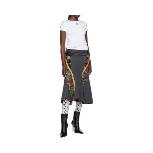 Logo Embroidered Fine Rib T-Shirt