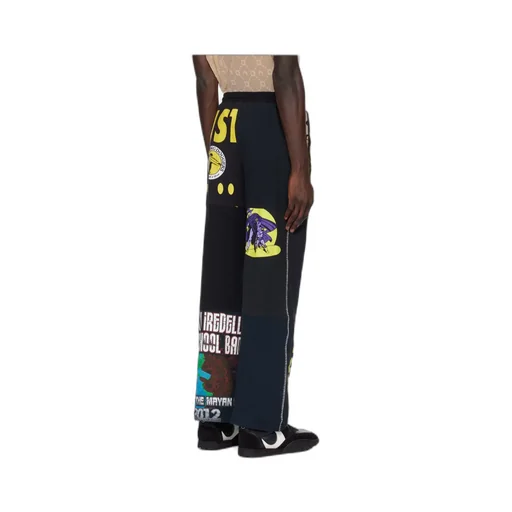 Mix-Print Cotton Track Pants