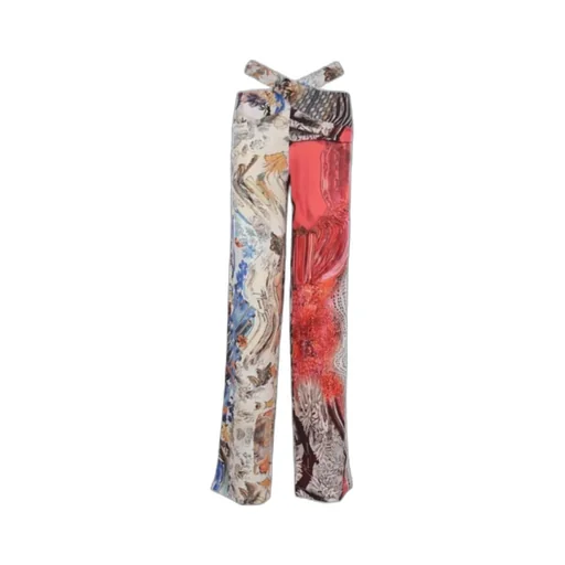 Graphic-Print High-Waisted Trousers