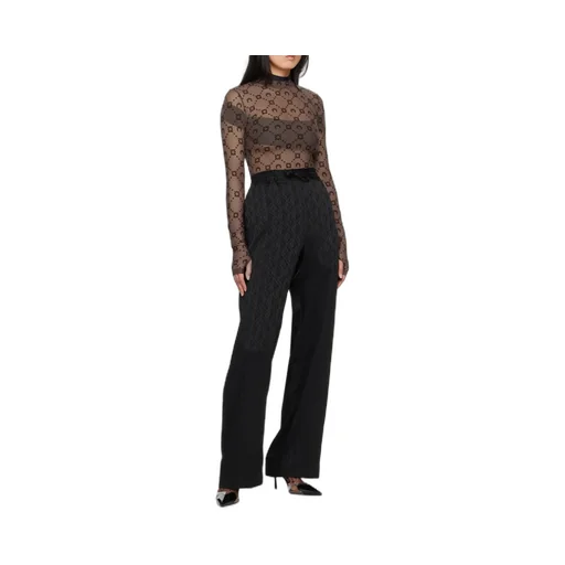 Regenerated Moonogram Flocked Mesh Top