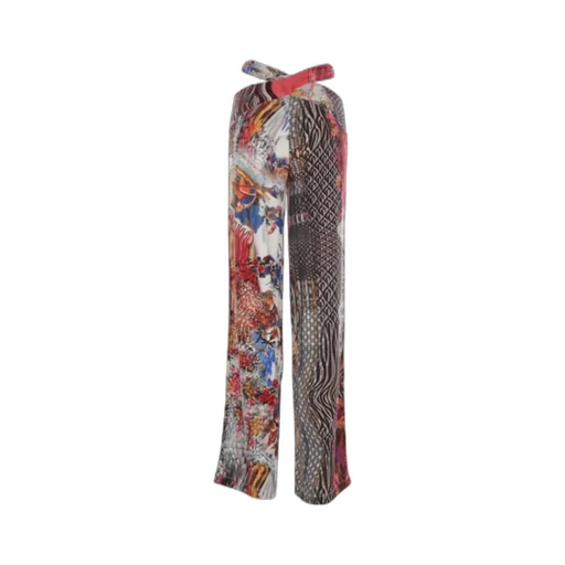 Graphic-Print High-Waisted Trousers