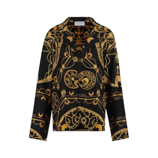 Ornament Jewelry Printed Buttoned Shirt