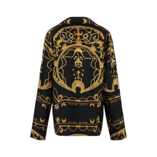 Ornament Jewelry Printed Buttoned Shirt
