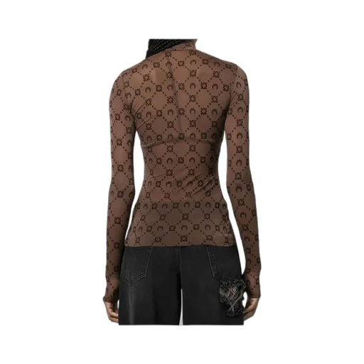 Regenerated Moonogram Flocked Mesh Top