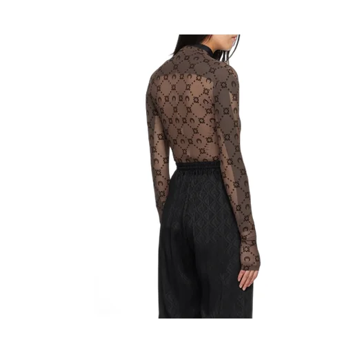 Regenerated Moonogram Flocked Mesh Top