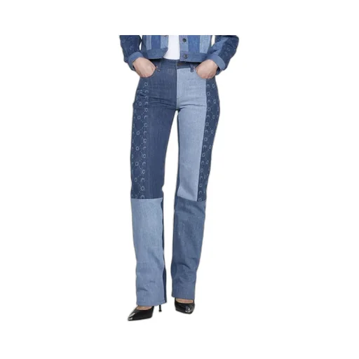 Monogram Straight-Leg Patchwork Jeans