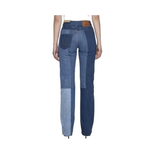 Monogram Straight-Leg Patchwork Jeans