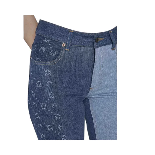 Monogram Straight-Leg Patchwork Jeans