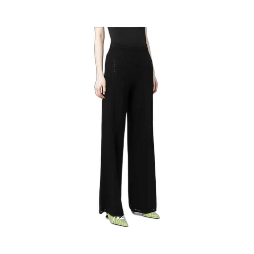 Crescent Moon Patterned High-Waist Trousers