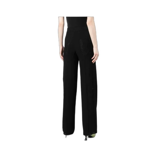Crescent Moon Patterned High-Waist Trousers