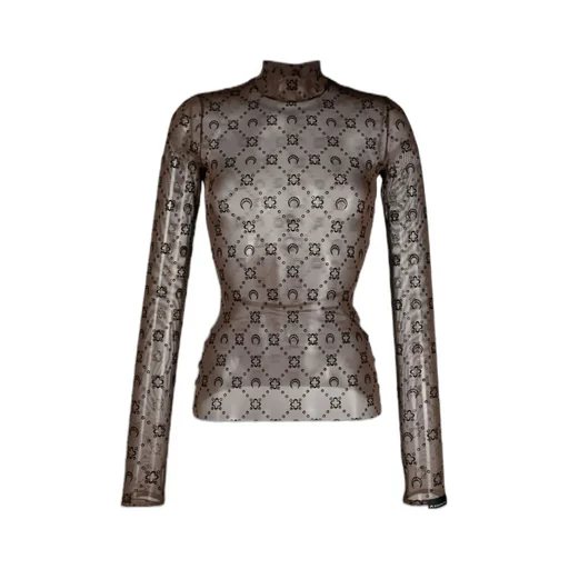 Regenerated Moonogram Flocked Mesh Top
