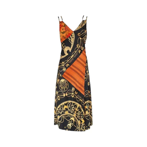 Ornament Jewelry-Print Regenerated-Silk Dress